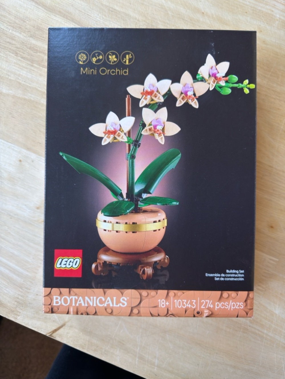 Lego Mini Orchid in White, Green and Tan